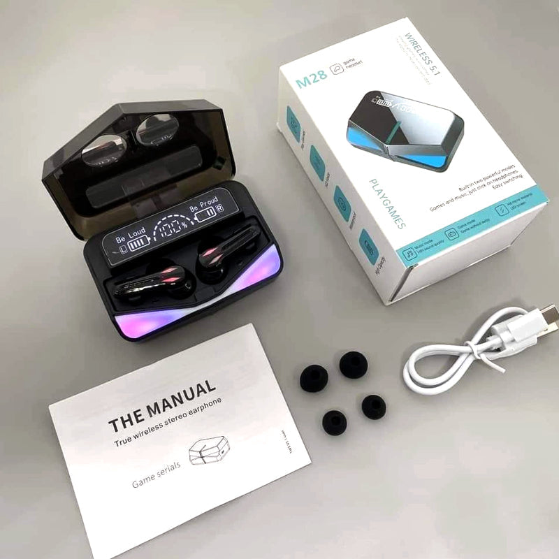 M28 Gaming Earbuds - LED Display - With Free Cash on Delivery