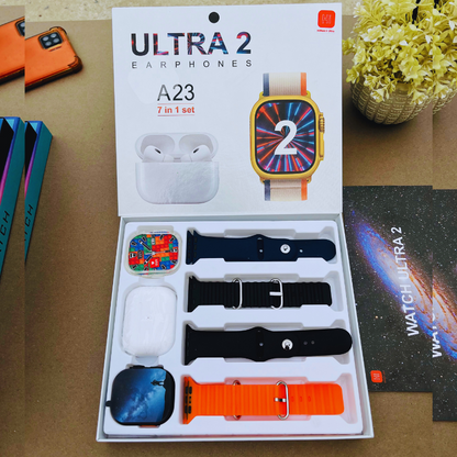A23 Ultra 2 Smartwatch & Earbuds | 7-in-1 Ultimate Bundle | Free COD