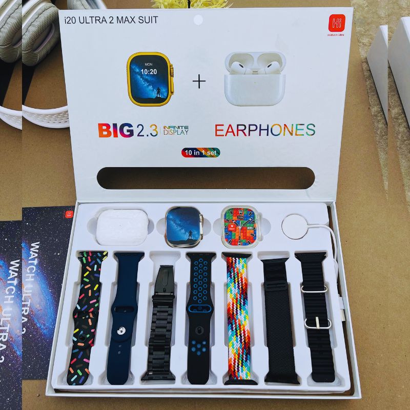 i20 Ultra2 Max 10-in-1 Smartwatch + Earbuds | Free Cash on Delivery