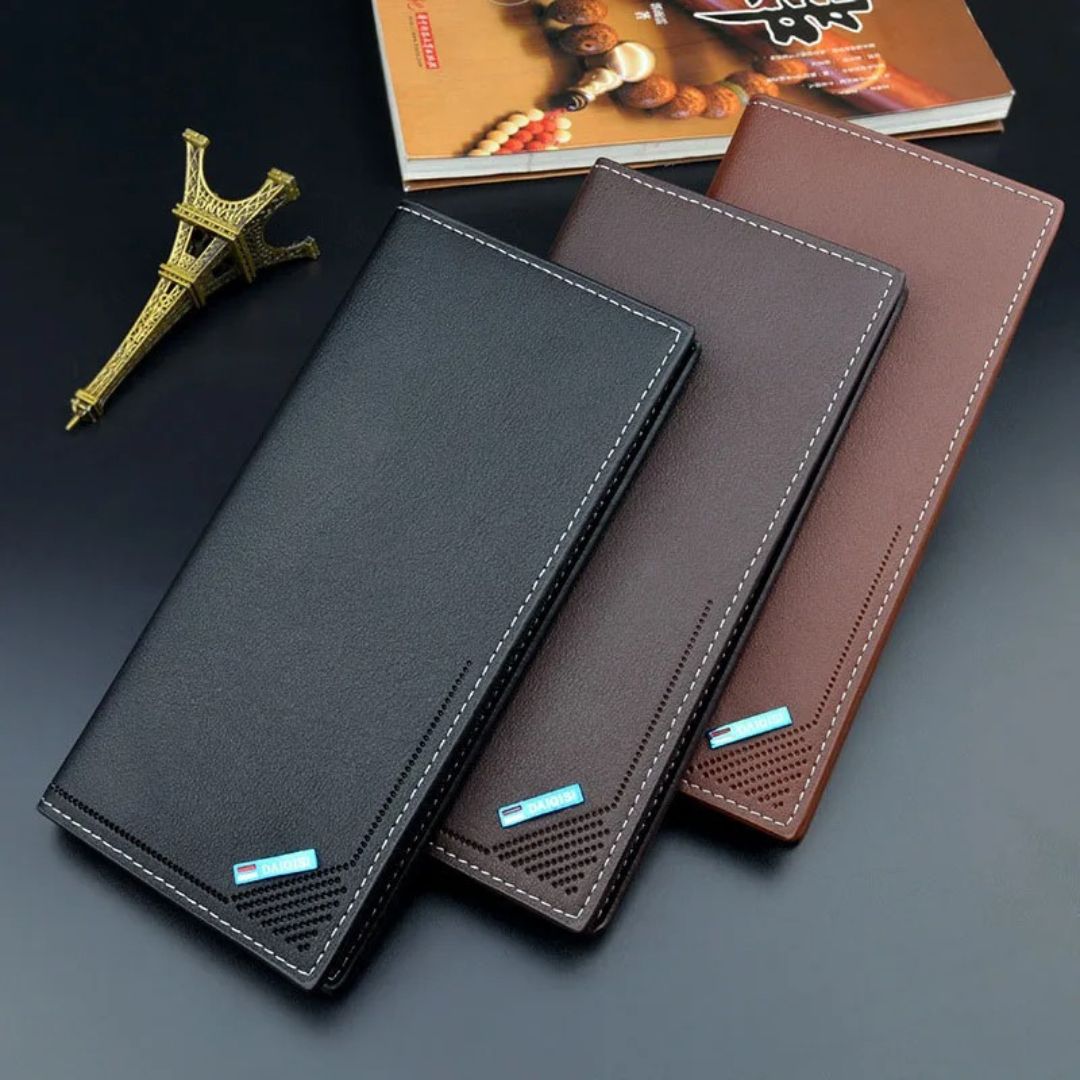 Luxury PU Leather Men’s Long Boweisi Wallet