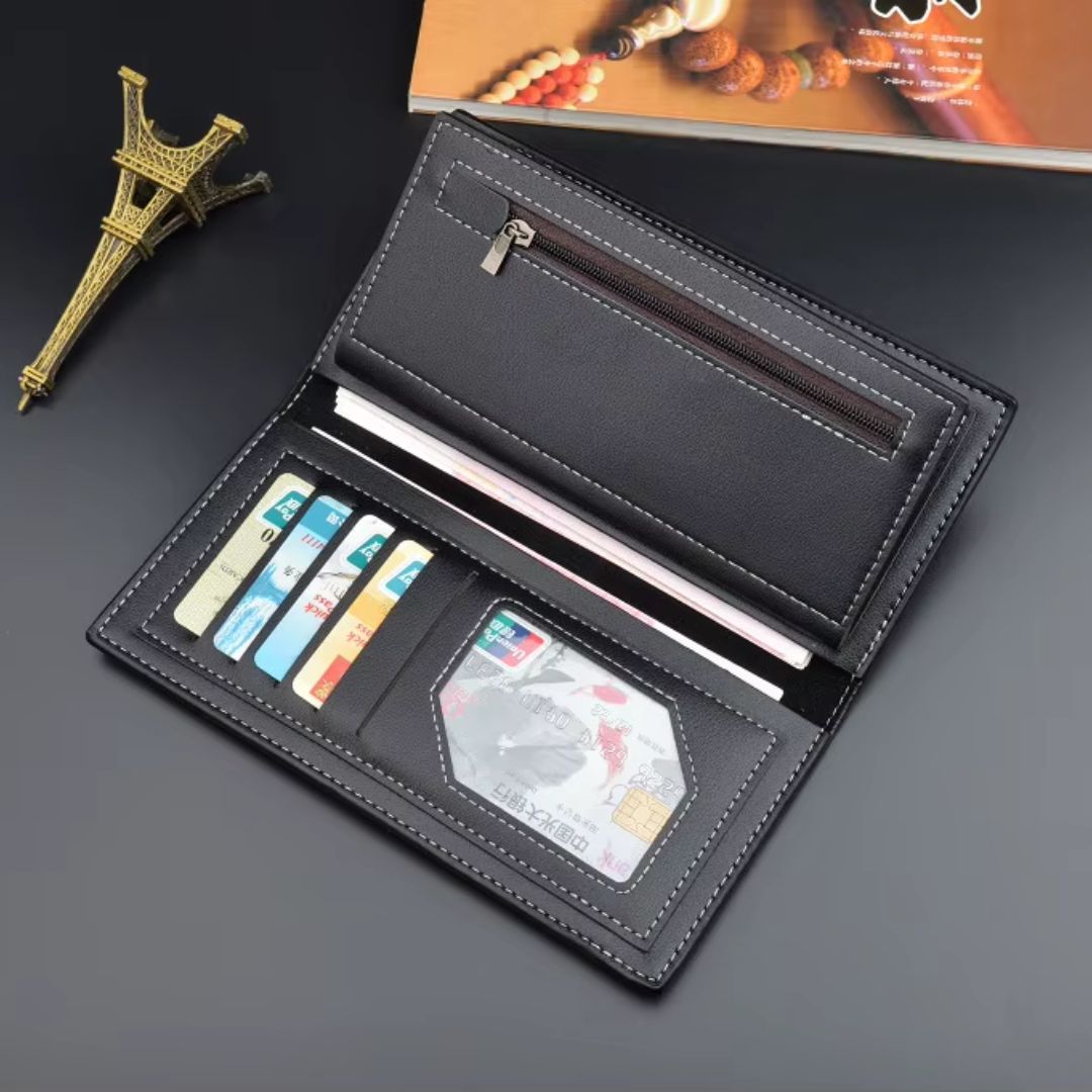 Luxury PU Leather Men’s Long Boweisi Wallet