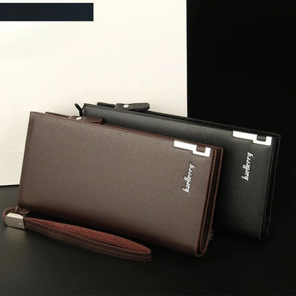 Men’s PU Leather Long Wallet – 12 Card Slots