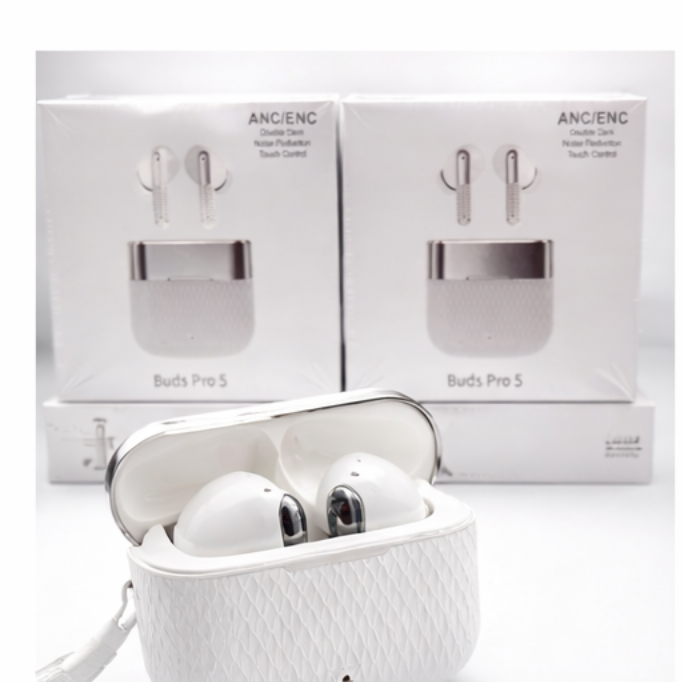 Buds Pro 5 Wireless Bluetooth Earbuds ANC ENC Noise Cancelling | Type-C Charging | Powerful Bass Sound | Touch Control | High Backup Battery | With Rope Strap |